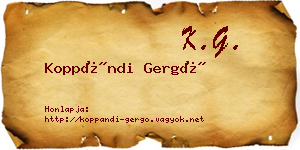 Koppándi Gergő névjegykártya